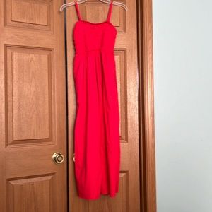 Red maxi dress, removable straps